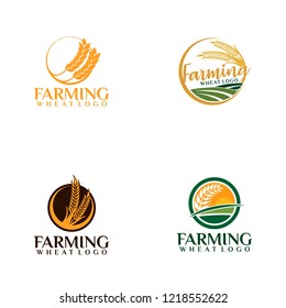 Wheat Farming Logo Design Template