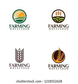 Wheat Farming Logo Design Template