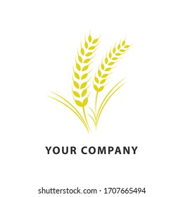 Wheat farming logo design template. Agriculture wheat / Grain logo design template.