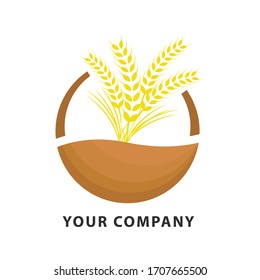 Wheat farming logo design template. Agriculture wheat / Grain logo design template.