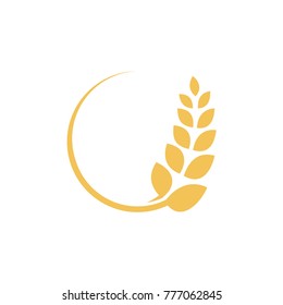 Wheat farming logo design template