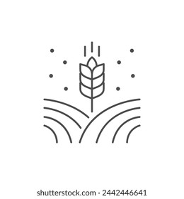 Wheat field line outline icon