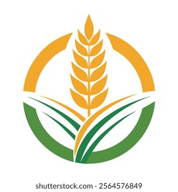 Wheat Field Logo Design Template - Vector Image for Branding and More.Perfect for branding, packaging, agriculture, and eco-friendly projects.