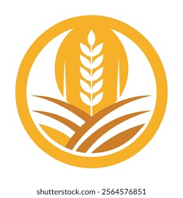 Wheat Field Logo Design Template - Vector Image for Branding and More.Perfect for branding, packaging, agriculture, and eco-friendly projects.