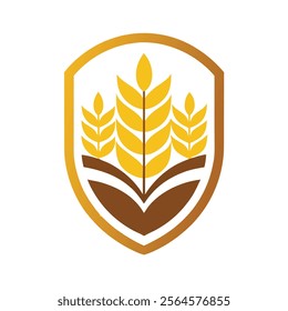 Wheat Field Logo Design Template - Vector Image for Branding and More.Perfect for branding, packaging, agriculture, and eco-friendly projects.