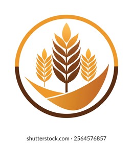 Wheat Field Logo Design Template - Vector Image for Branding and More.Perfect for branding, packaging, agriculture, and eco-friendly projects.