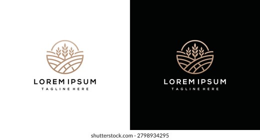 Wheat Field Logo Design Vector