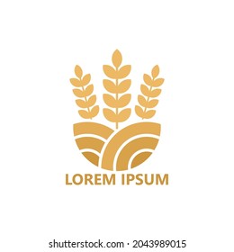 Wheat field logo template design