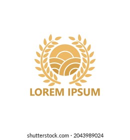 Diseño de la plantilla del logotipo del campo de trigo