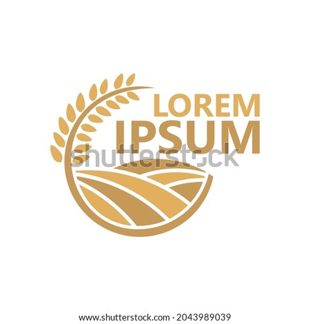 Wheat field logo template design