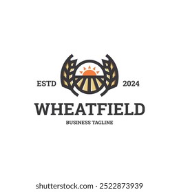 wheat field logo vector suitable for agriculture