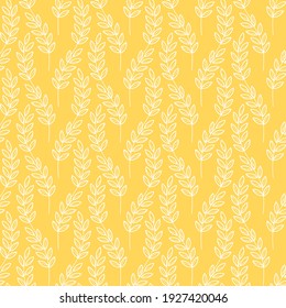 Wheat field on yellow background vector illustration. Flat design.