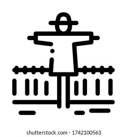 wheat field scarecrow icon vector. wheat field scarecrow sign. isolated contour symbol illustration