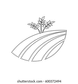 Wheat field sign. Vector. Black dotted icon on white background. Isolated.