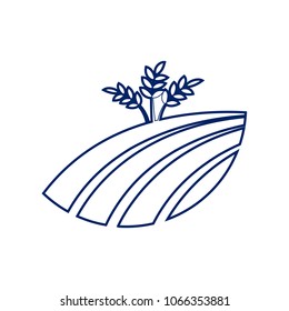 Wheat field sign. Vector. Flat style black icon on white.