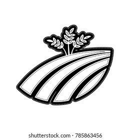 Wheat field sign. Vector. Flat style black icon on white.