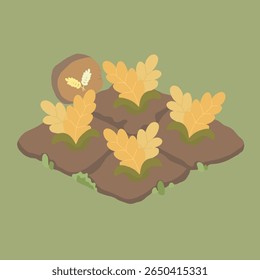 Wheat field simple color illustration editable vector