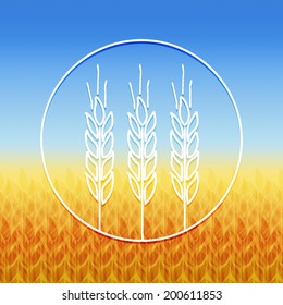 Wheat field.  Vector illustration.