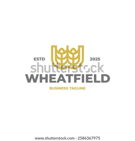 wheat field w letter logo vector