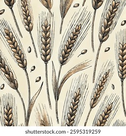 Wheat Fields Print Design in Vector