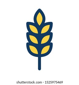 Wheat filled outline icon, line vector sign, linear colorful pictogram isolated on white. Fruit Illustration