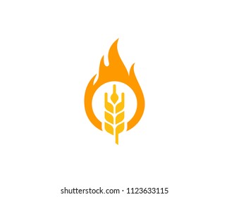 Wheat Fire  Icon Logo Design Element