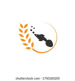 wheat fish vector design template illustration