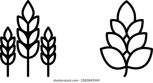 "Wheat Flakes Icon Representing Healthy Breakfast, Cereal, and Whole Grains"