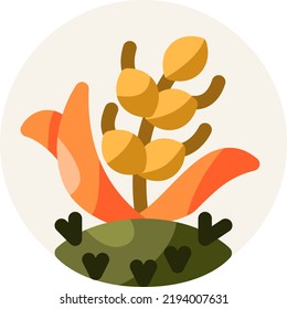 Wheat Flat icon vector design and illustration template