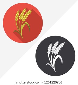 Wheat flat vector icon. Illustration of black and white icons