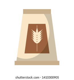 Wheat flour bag food isolated cartoon vector illustration graphic design