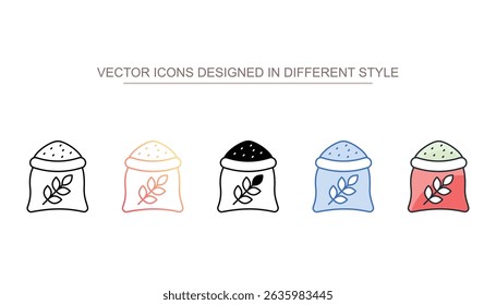 Design de ícone de farinha de trigo com ilustração de estoque de fundo branco