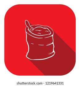 wheat flour icon with long shadow