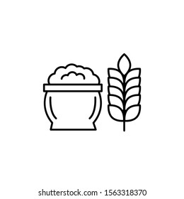 Wheat flour icon. Simple line, outline vector of organic food icons for ui and ux, website or mobile application