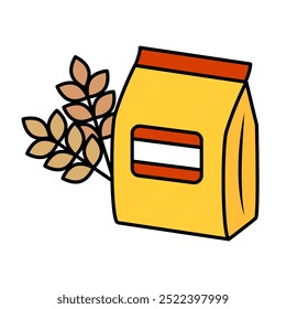 Wheat and flour icon. Vector.