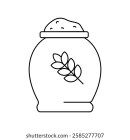 wheat flour icon with white background vector stock illustration