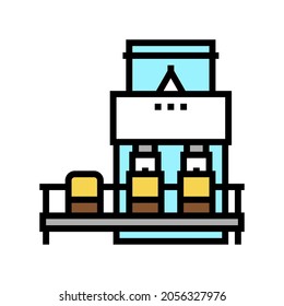 wheat flour package conveyor color icon vector. wheat flour package conveyor sign. isolated symbol illustration