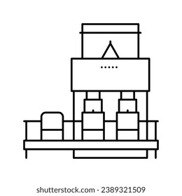 wheat flour package conveyor line icon vector. wheat flour package conveyor sign. isolated contour symbol black illustration