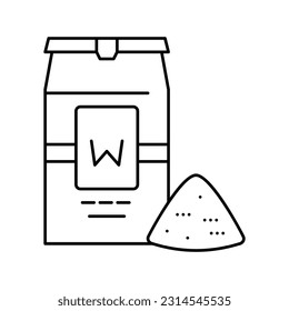 wheat flour package line icon vector. wheat flour package sign. isolated contour symbol black illustration