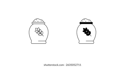 ícone de conjunto de farinha de trigo com fundo branco vetor ilustração stock
