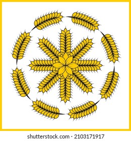 Diseño del logotipo de flor de trigo y diseño del logotipo de trigo