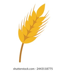 Ilustración plana aislada del vector del alimento del trigo sobre fondo blanco