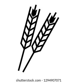 Wheat food symbol in black and white