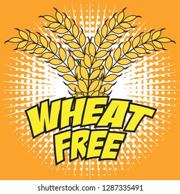 wheat free allergen ingredient for dairy free icon in pop art style. vector illustration