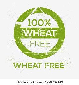 (wheat free) label sign, vector illustration.