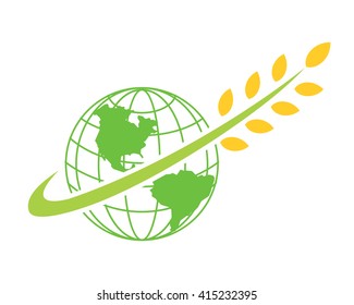 wheat globe barley harvest agriculture image vector icon