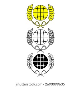 Wheat and globe vector design representing global agriculture, food security, and sustainable farming practices.