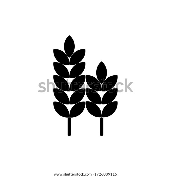 小麦の絵文字のアイコンデザインベクター画像 穀物 耳 穀物のイラスト 編集可能な黒い線 のベクター画像素材 ロイヤリティフリー