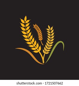 Wheat grain agriculture logo design template vector illustration