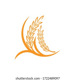 Wheat grain agriculture logo design template vector illustration